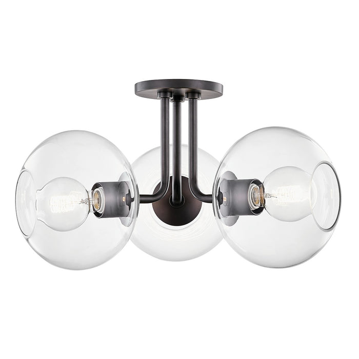 Mitzi H270603-OB Three Light Semi Flush Mount, Old Bronze