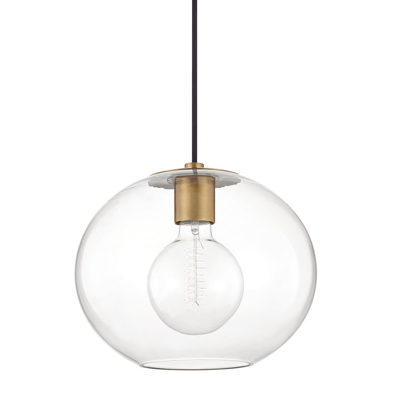 Mitzi H270701L-AGB One Light Pendant, Aged Brass