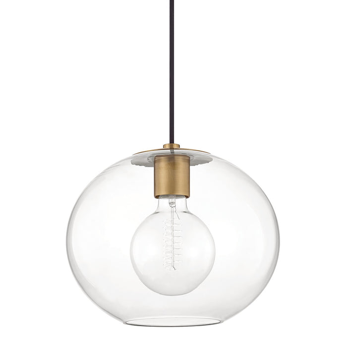 Mitzi H270701L-AGB One Light Pendant, Aged Brass