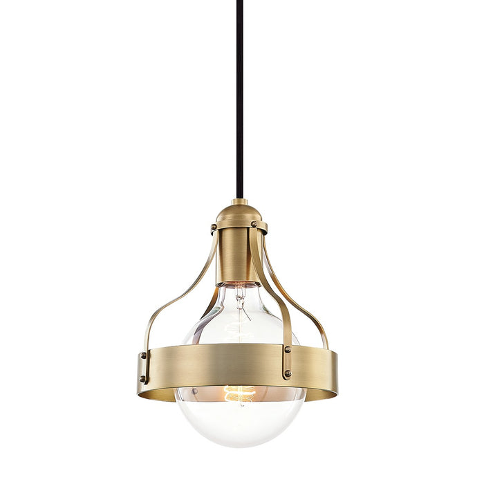Mitzi H271701-AGB One Light Pendant, Aged Brass