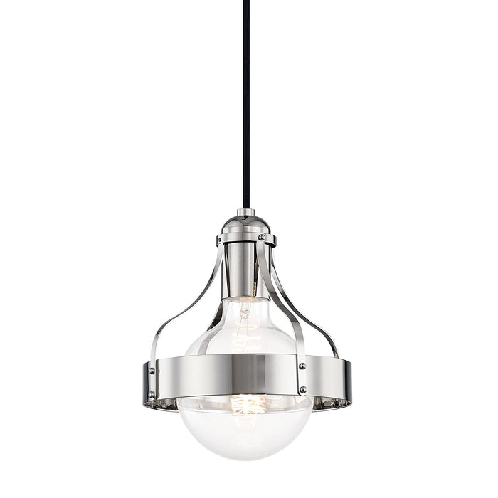 Mitzi H271701-PN One Light Pendant, Polished Nickel
