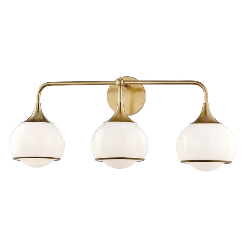 Mitzi H281303-AGB Three Light Bath and Vanity, Aged Brass