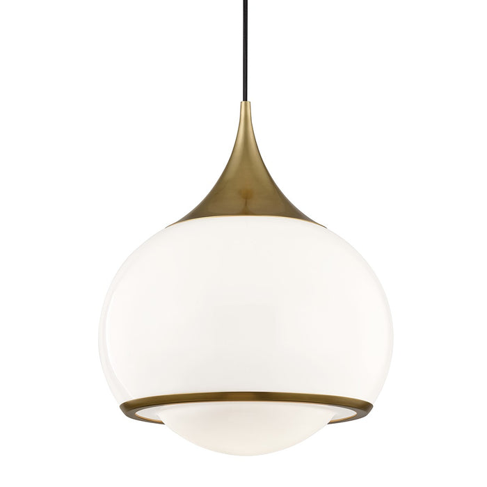 Mitzi H281701L-AGB One Light Pendant, Aged Brass