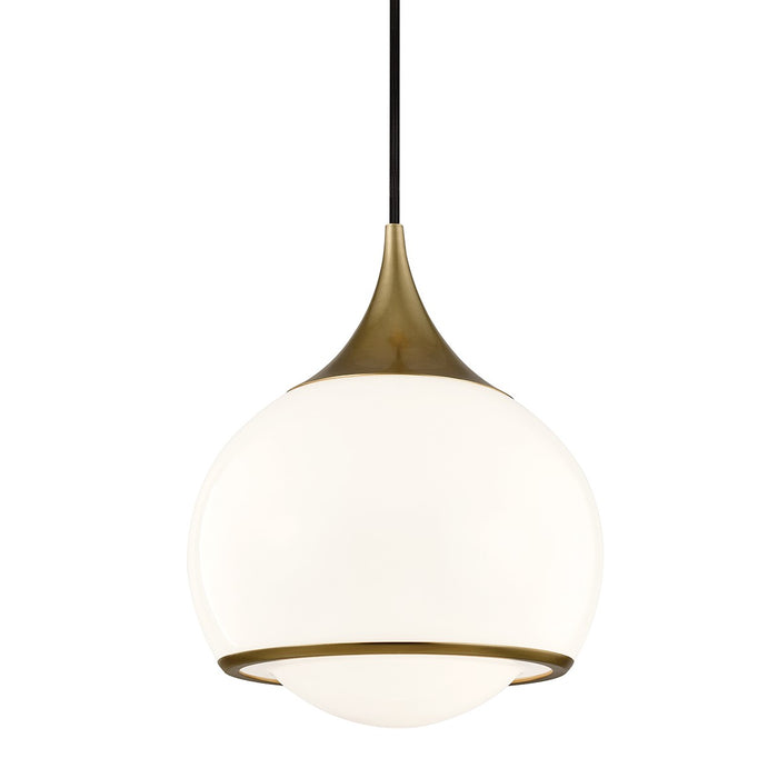 Mitzi H281701M-AGB One Light Pendant, Aged Brass