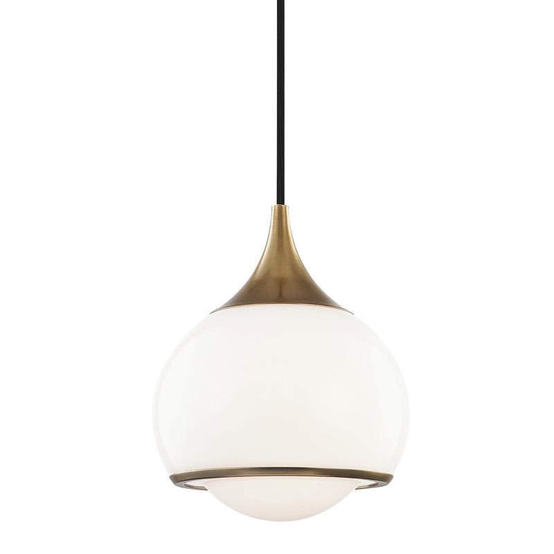 Mitzi H281701S-AGB One Light Pendant, Aged Brass