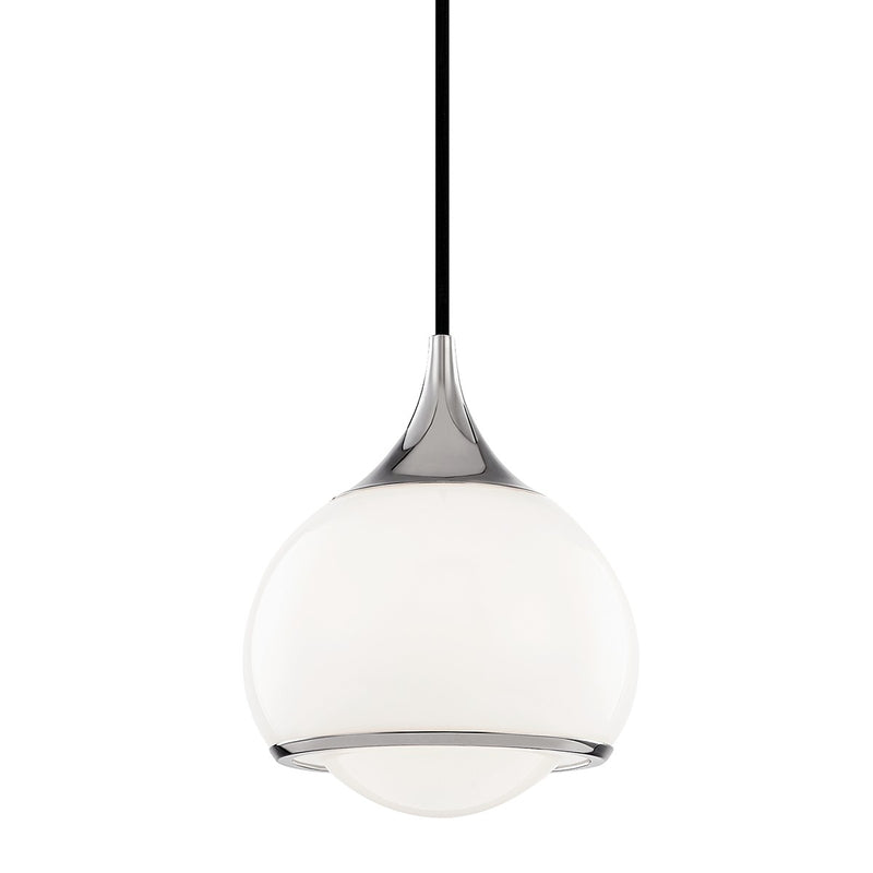 Mitzi H281701S-PN One Light Pendant, Polished Nickel