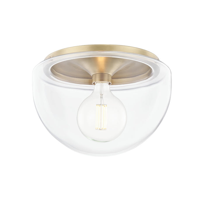 Mitzi H284501L-AGB One Light Flush Mount, Aged Brass