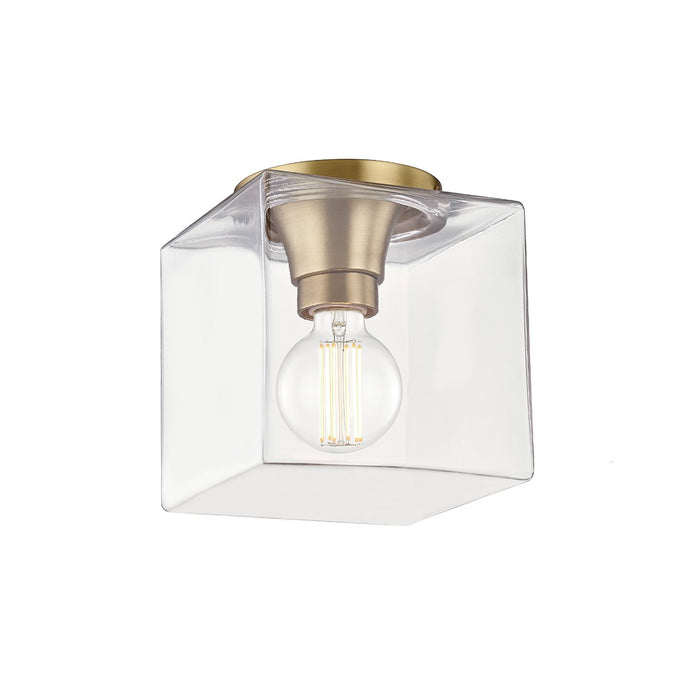 Mitzi H284501SQS-AGB One Light Flush Mount, Aged Brass
