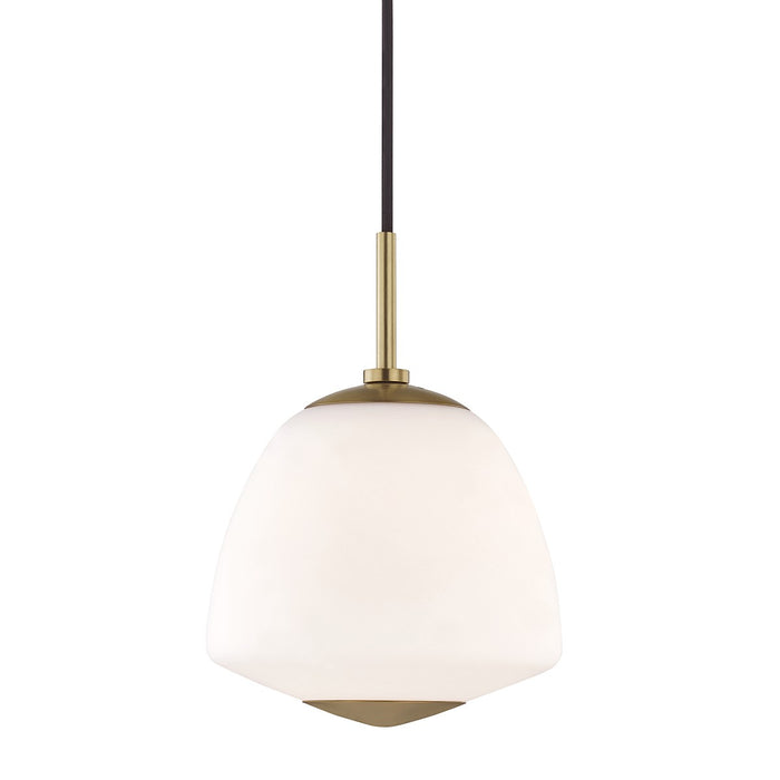 Mitzi H288701S-AGB One Light Pendant, Aged Brass