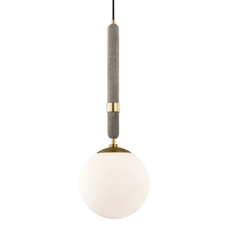 Mitzi H289701L-AGB One Light Pendant, Aged Brass