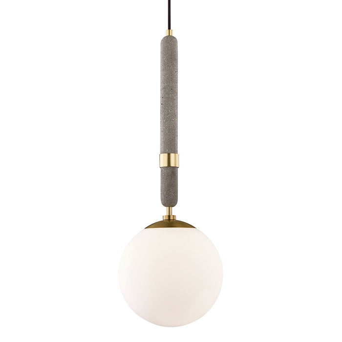 Mitzi H289701L-AGB One Light Pendant, Aged Brass