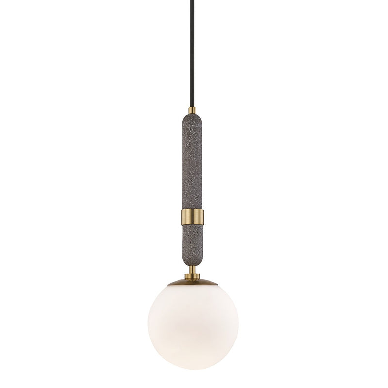 Mitzi H289701S-AGB One Light Pendant, Aged Brass