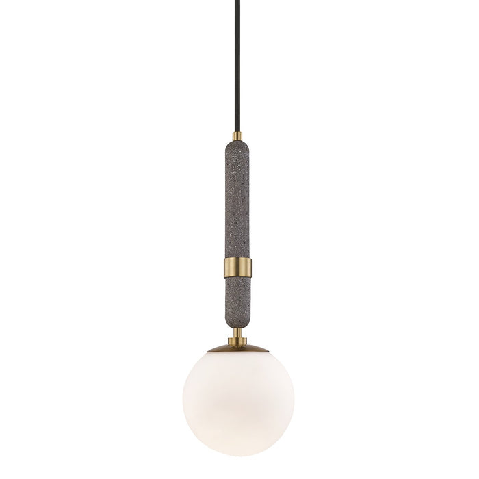 Mitzi H289701S-AGB One Light Pendant, Aged Brass