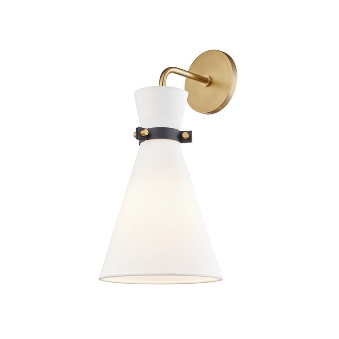 Mitzi H294101-AGB/BK One Light Wall Sconce, Aged Brass/Black