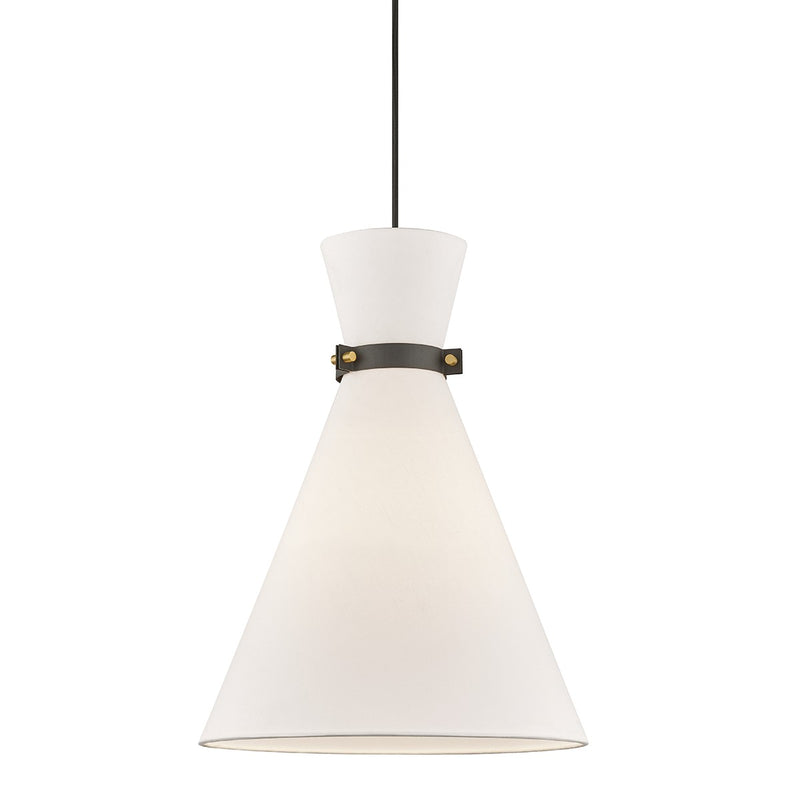 Mitzi H294701L-AGB/BK One Light Pendant, Aged Brass/Black