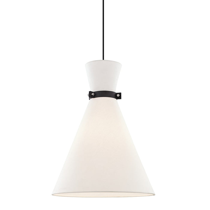 Mitzi H294701L-PN/BK One Light Pendant, Polished Nickel/Black
