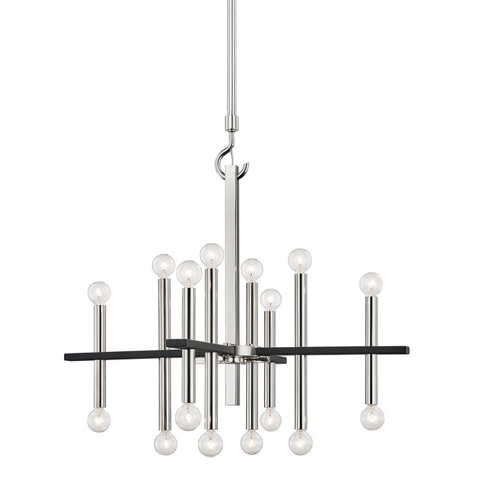 Mitzi H296816-PN/BK 16 Light Chandelier, Polished Nickel/Black