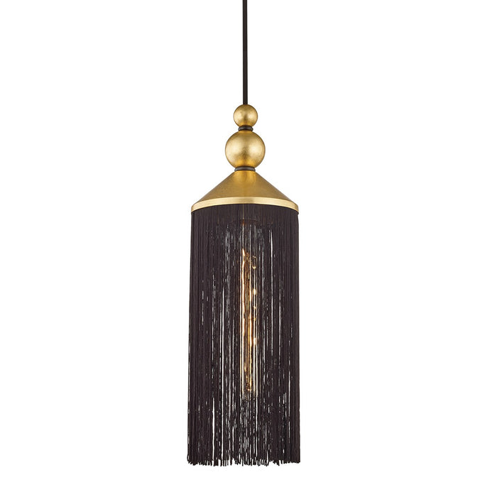 Mitzi H300701-GL/BK One Light Pendant, Gold Leaf/Black