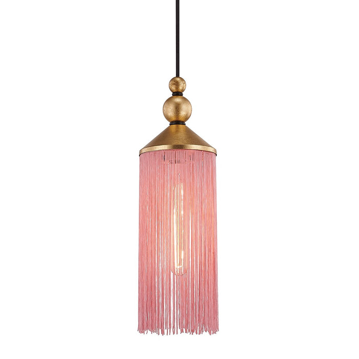 Mitzi H300701-GL/PK One Light Pendant, Gold Leaf/Pink