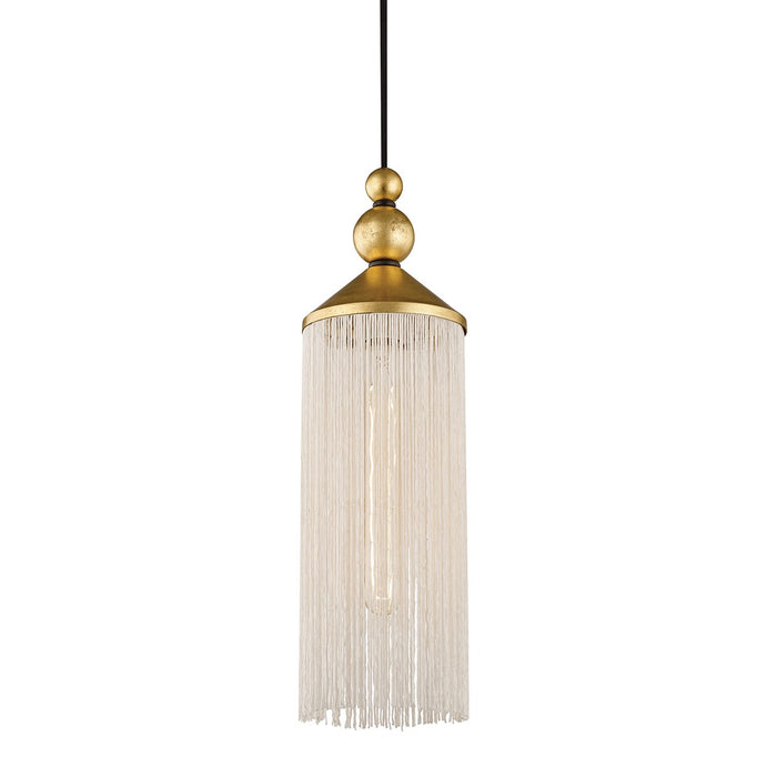 Mitzi H300701-GL/WH One Light Pendant, Gold Leaf/White