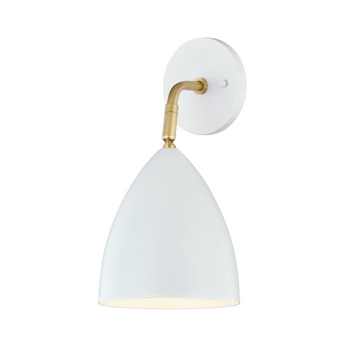 Mitzi H308101-AGB/WH One Light Wall Sconce, Aged Brass/Soft Off White
