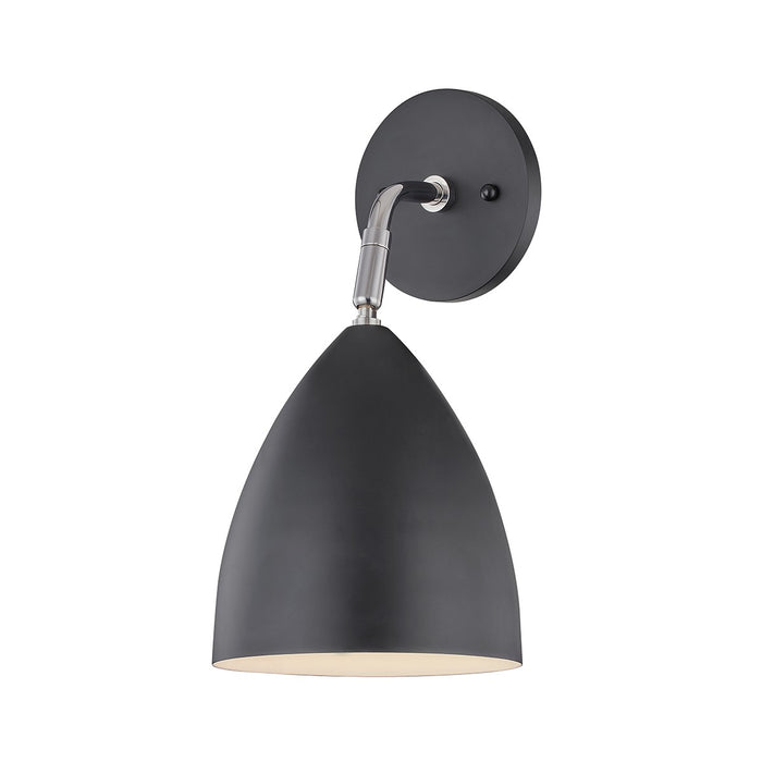 Mitzi H308101-PN/BK One Light Wall Sconce, Polished Nickel/Black