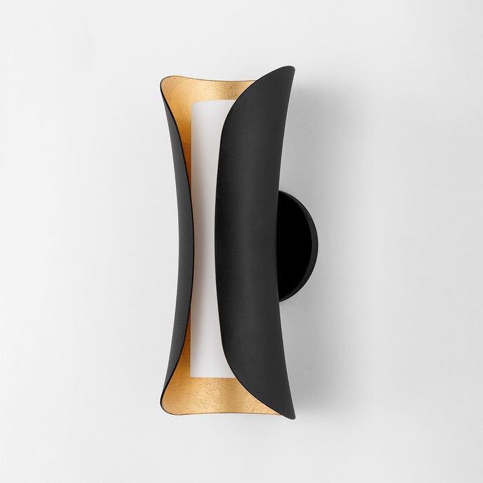 Mitzi H315102-GL/BK Two Light Wall Sconce, Gold Leaf/Black