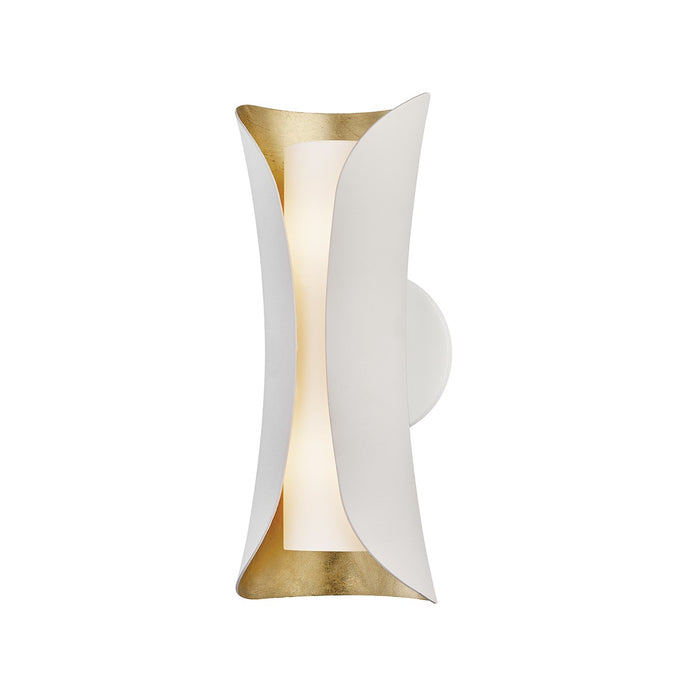 Mitzi H315102-GL/WH Two Light Wall Sconce, Gold Leaf/White