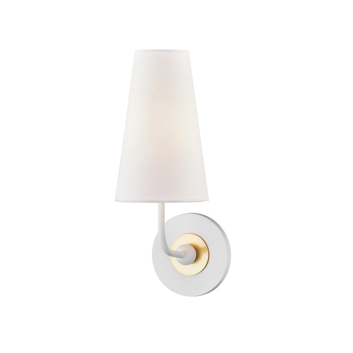 Mitzi H318101-AGB/WH One Light Wall Sconce, Aged Brass/Soft Off White