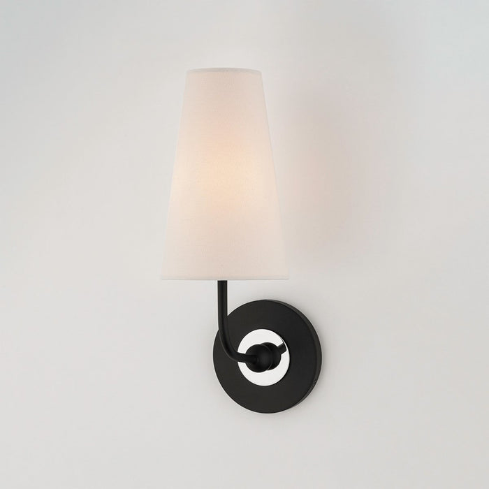 Mitzi H318101-PN/BK One Light Wall Sconce, Polished Nickel/Black