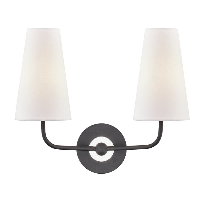 Mitzi H318102-PN/BK Two Light Wall Sconce, Polished Nickel/Black