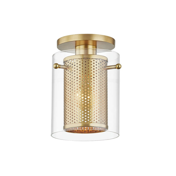 Mitzi H323601-AGB One Light Semi Flush Mount, Aged Brass