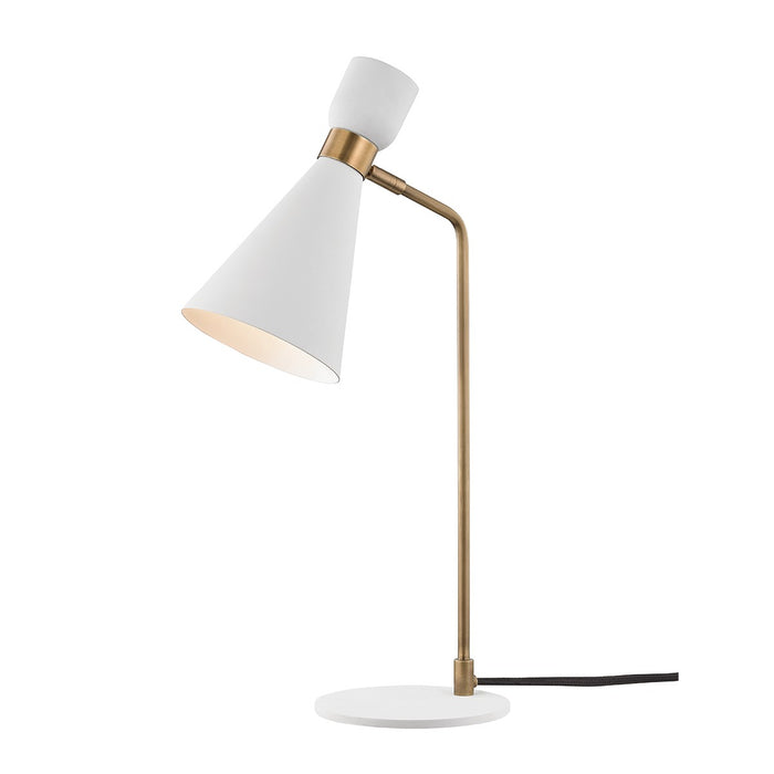 Mitzi HL295201-AGB/WH One Light Table Lamp, Aged Brass/Soft Off White