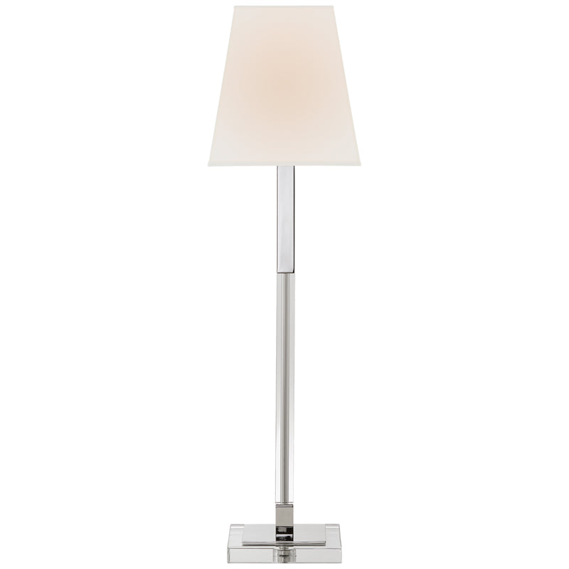 Visual Comfort Signature CHA 8989PN/CG-L One Light Buffet Lamp, Polished Nickel and Crystal