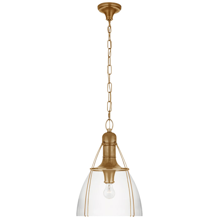 Visual Comfort Signature CHC 5476AB-CG One Light Pendant, Antique-Burnished Brass