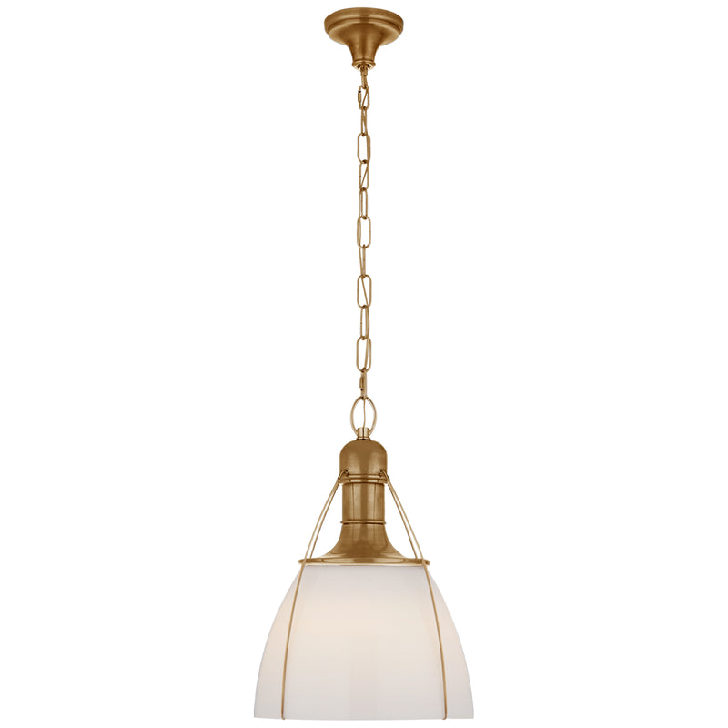 Visual Comfort Signature CHC 5476AB-WG One Light Pendant, Antique-Burnished Brass