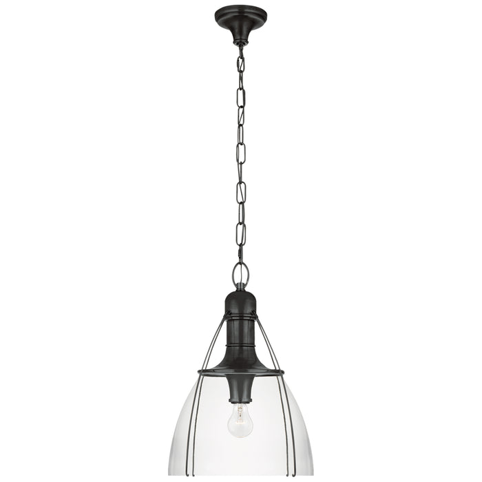 Visual Comfort Signature CHC 5476BZ-CG One Light Pendant, Bronze