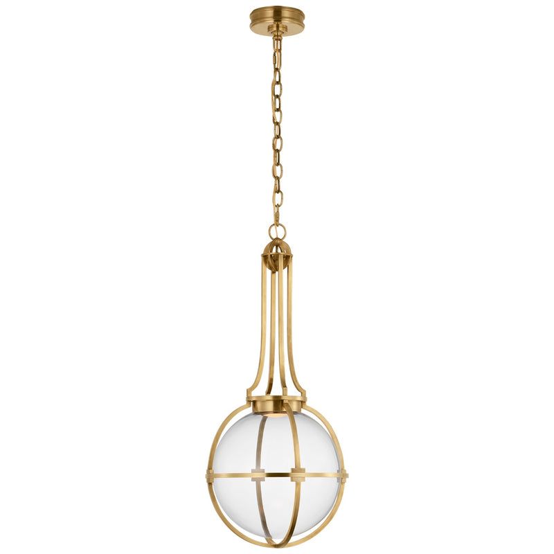 Visual Comfort Signature CHC 5478AB-CG LED Pendant, Antique-Burnished Brass