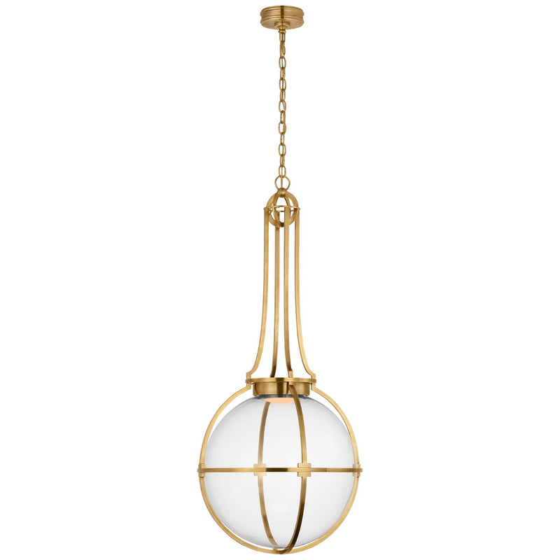 Visual Comfort Signature CHC 5479AB-CG LED Pendant, Antique-Burnished Brass