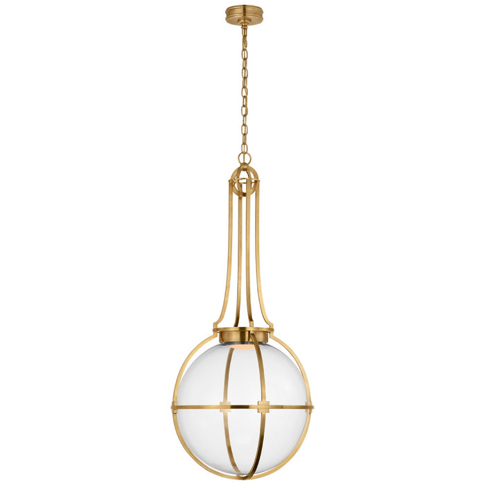 Visual Comfort Signature CHC 5479AB-CG LED Pendant, Antique-Burnished Brass