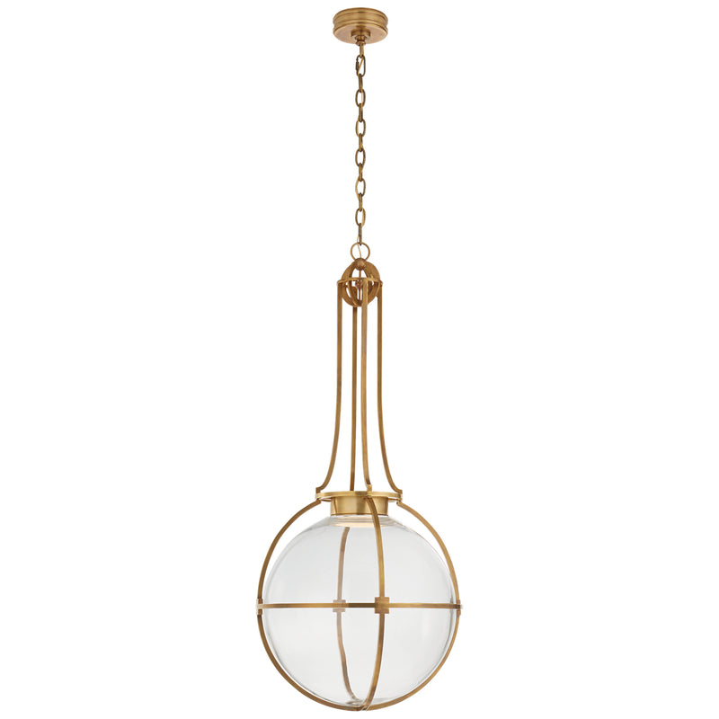 Visual Comfort Signature CHC 5479AB-CG LED Pendant, Antique-Burnished Brass