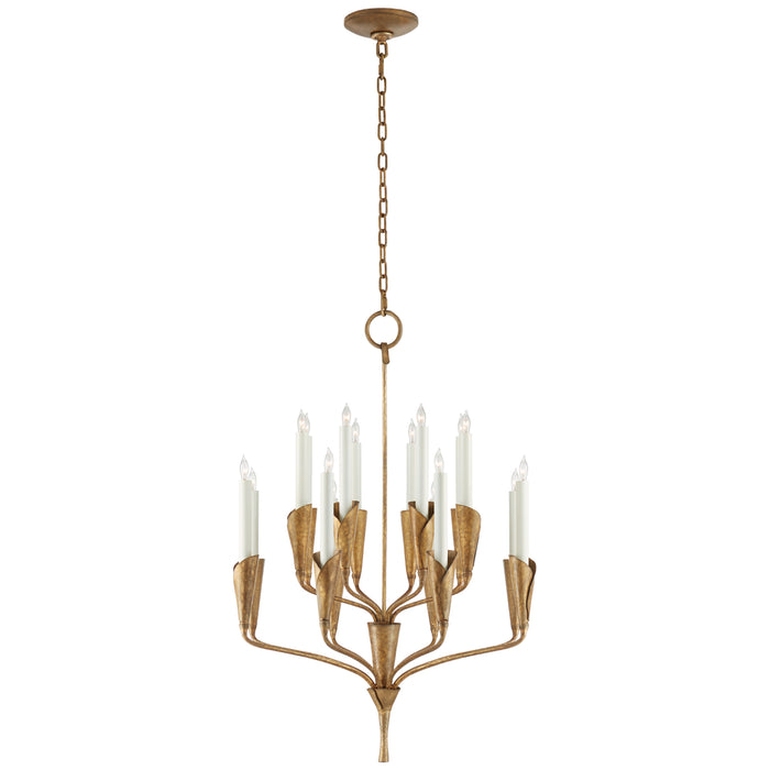 Visual Comfort Signature CHC 5501GI 16 Light Chandelier, Gilded Iron
