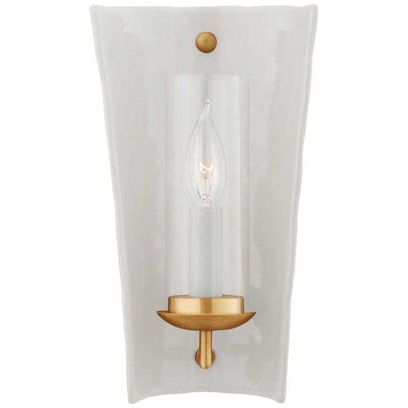 Visual Comfort Signature CHD 2605WHT One Light Wall Sconce, White and Gild