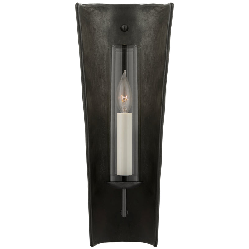 Visual Comfort Signature CHD 2606SBM One Light Wall Sconce, Stained Black Metallic and Aged Iron