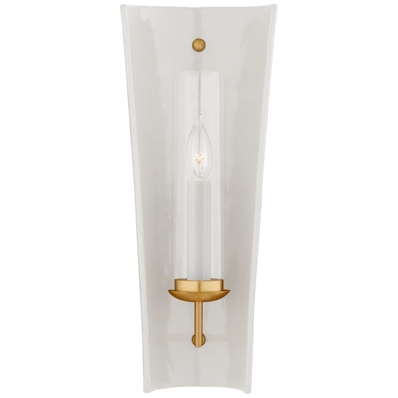 Visual Comfort Signature CHD 2606WHT One Light Wall Sconce, White and Gild