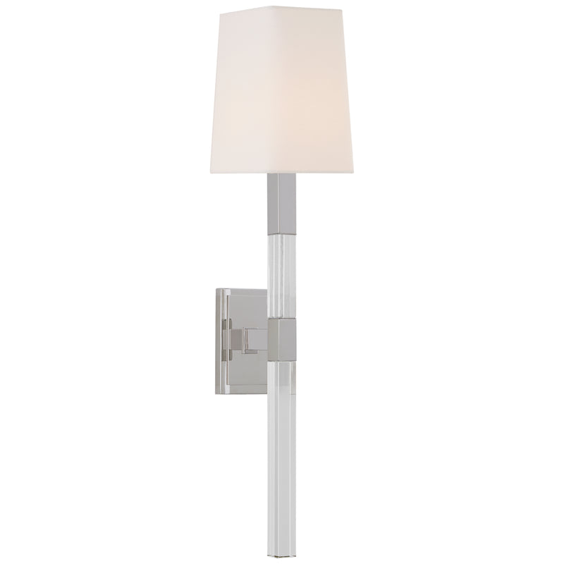 Visual Comfort Signature CHD 2901PN/CG-L One Light Wall Sconce, Polished Nickel and Crystal