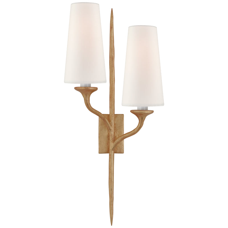Visual Comfort Signature JN 2076AGL-L Two Light Wall Sconce, Antique Gold Leaf