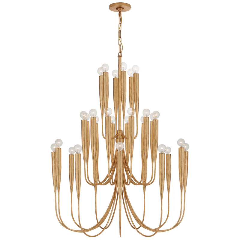 Visual Comfort Signature JN 5072AGL 30 Light Chandelier, Antique Gold Leaf