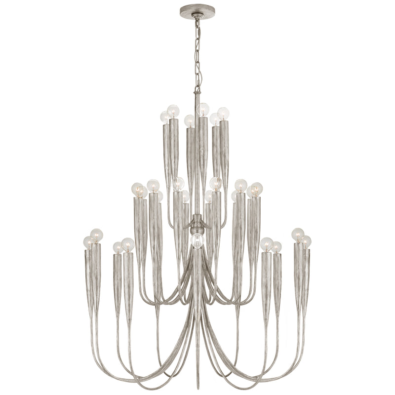 Visual Comfort Signature JN 5072BSL 30 Light Chandelier, Burnished Silver Leaf