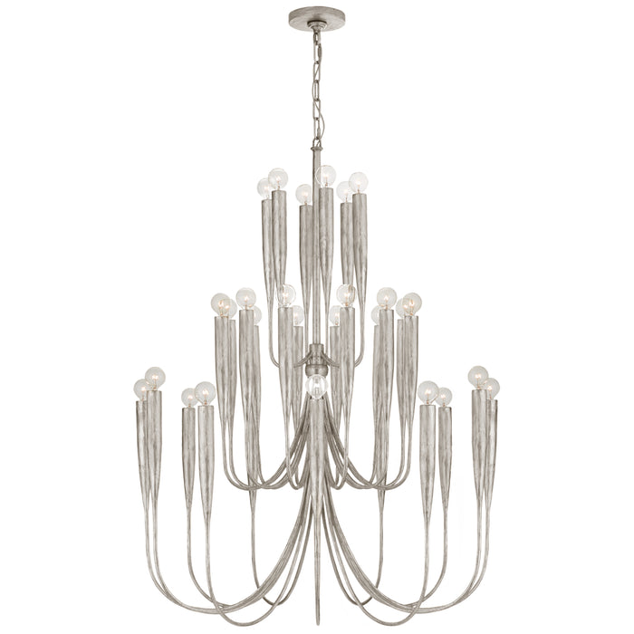 Visual Comfort Signature JN 5072BSL 30 Light Chandelier, Burnished Silver Leaf